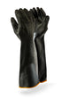 Dromex Industial Rough Palm Rubber Glove Rolled Cuff Elbow 55cm (H2) Black/Orange - Black/Orange