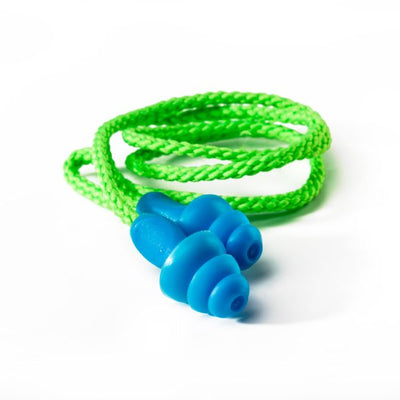 Dromex Mushroom Re-Usable Earplug With Cord (SNR29) (DR-118C) Blue/Green