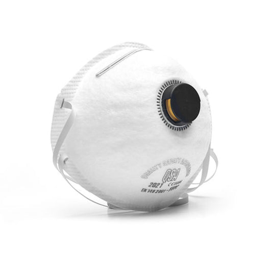 Dromex FFP2 Disposable Moulded Valve Masks QSA (SABS Ref: AZ2006/29) (QSA 2021) (12 pb) White